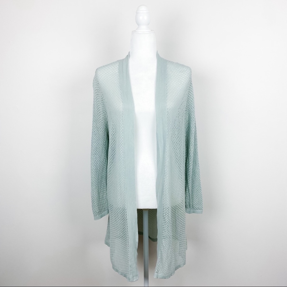 LOFT Outlet Mint Size Large Open Front Lightweight Open Knit Cardigan